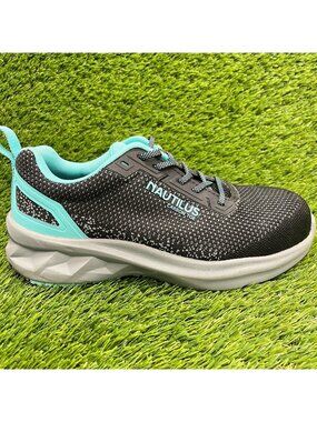 Nautilus Springwater Womens Size 7D Black Blue Composite Toe Safety Work Shoes